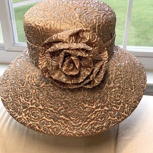 Gold/Taupe w/Silver Stunning Dress Hat